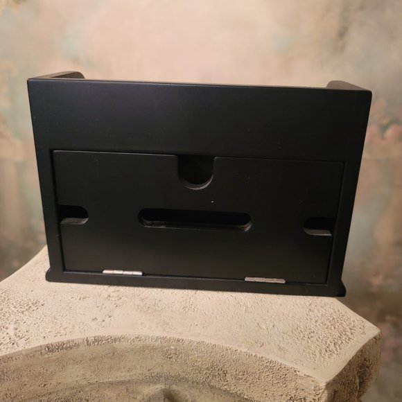 Charging Station Caddy Cord Organizer 2 Photo Door Folds Down Cords Tuck Away - Picture 9 of 12